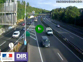 Caméra autoroute sur A6 - Valvert, près de Lyon, en direction de Paris, à hauteur de la sortie 36 Porte du Valvert