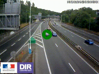 Caméra autoroute sur A6 - Valvert, près de Lyon, en direction de Paris, à hauteur de la sortie 36 Porte du Valvert