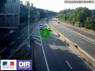 Caméra autoroute sur A6 - Valvert, près de Lyon, en direction de Paris, à hauteur de la sortie 36 Porte du Valvert
