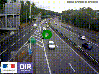 Caméra autoroute sur A6 - Valvert, près de Lyon, en direction de Paris, à hauteur de la sortie 36 Porte du Valvert