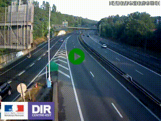 Caméra autoroute sur A6 - Valvert, près de Lyon, en direction de Paris, à hauteur de la sortie 36 Porte du Valvert