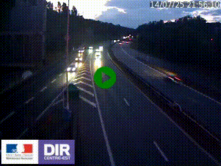 Caméra autoroute sur A6 - Valvert, près de Lyon, en direction de Paris, à hauteur de la sortie 36 Porte du Valvert