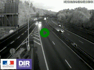 Caméra autoroute sur A6 - Valvert, près de Lyon, en direction de Paris, à hauteur de la sortie 36 Porte du Valvert