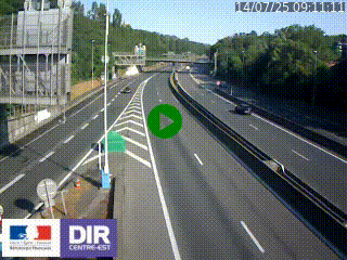 Caméra autoroute sur A6 - Valvert, près de Lyon, en direction de Paris, à hauteur de la sortie 36 Porte du Valvert