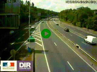 Caméra autoroute sur A6 - Valvert, près de Lyon, en direction de Paris, à hauteur de la sortie 36 Porte du Valvert