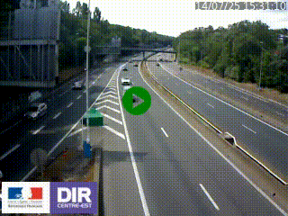 Caméra autoroute sur A6 - Valvert, près de Lyon, en direction de Paris, à hauteur de la sortie 36 Porte du Valvert