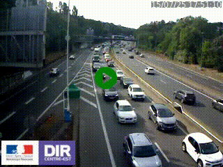 Caméra autoroute sur A6 - Valvert, près de Lyon, en direction de Paris, à hauteur de la sortie 36 Porte du Valvert