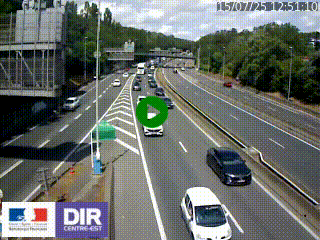 Caméra autoroute sur A6 - Valvert, près de Lyon, en direction de Paris, à hauteur de la sortie 36 Porte du Valvert