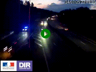 Caméra autoroute sur A6 - Valvert, près de Lyon, en direction de Paris, à hauteur de la sortie 36 Porte du Valvert