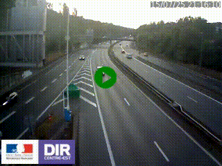 Caméra autoroute sur A6 - Valvert, près de Lyon, en direction de Paris, à hauteur de la sortie 36 Porte du Valvert