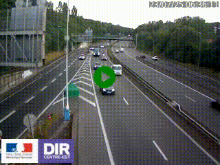 Caméra autoroute sur A6 - Valvert, près de Lyon, en direction de Paris, à hauteur de la sortie 36 Porte du Valvert