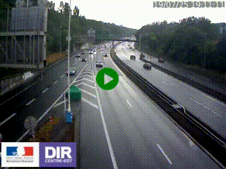 Caméra autoroute sur A6 - Valvert, près de Lyon, en direction de Paris, à hauteur de la sortie 36 Porte du Valvert