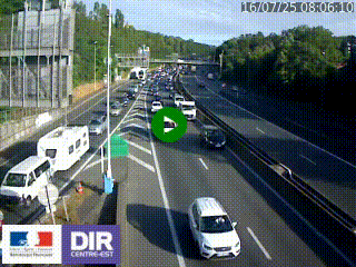 Caméra autoroute sur A6 - Valvert, près de Lyon, en direction de Paris, à hauteur de la sortie 36 Porte du Valvert