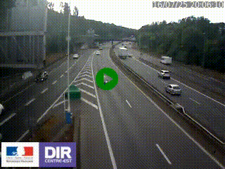 Caméra autoroute sur A6 - Valvert, près de Lyon, en direction de Paris, à hauteur de la sortie 36 Porte du Valvert