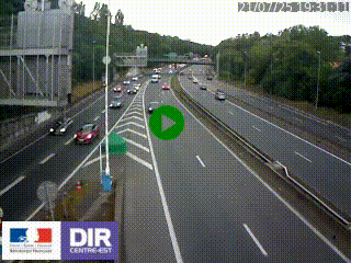Caméra autoroute sur A6 - Valvert, près de Lyon, en direction de Paris, à hauteur de la sortie 36 Porte du Valvert