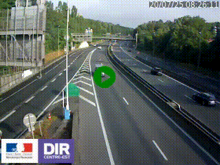 Caméra autoroute sur A6 - Valvert, près de Lyon, en direction de Paris, à hauteur de la sortie 36 Porte du Valvert