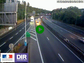 Caméra autoroute sur A6 - Valvert, près de Lyon, en direction de Paris, à hauteur de la sortie 36 Porte du Valvert