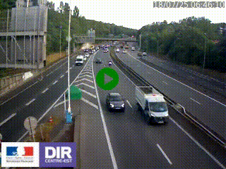 Caméra autoroute sur A6 - Valvert, près de Lyon, en direction de Paris, à hauteur de la sortie 36 Porte du Valvert