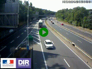 Caméra autoroute sur A6 - Valvert, près de Lyon, en direction de Paris, à hauteur de la sortie 36 Porte du Valvert