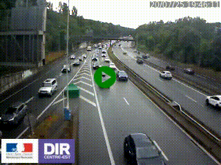 Caméra autoroute sur A6 - Valvert, près de Lyon, en direction de Paris, à hauteur de la sortie 36 Porte du Valvert
