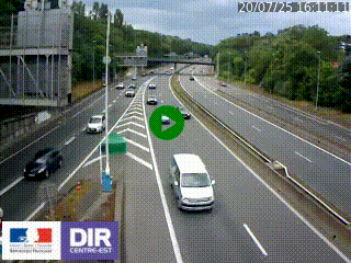 Caméra autoroute sur A6 - Valvert, près de Lyon, en direction de Paris, à hauteur de la sortie 36 Porte du Valvert