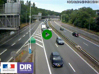Caméra autoroute sur A6 - Valvert, près de Lyon, en direction de Paris, à hauteur de la sortie 36 Porte du Valvert