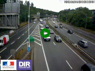 Caméra autoroute sur A6 - Valvert, près de Lyon, en direction de Paris, à hauteur de la sortie 36 Porte du Valvert