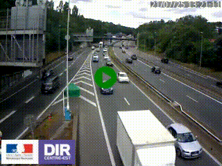 Caméra autoroute sur A6 - Valvert, près de Lyon, en direction de Paris, à hauteur de la sortie 36 Porte du Valvert