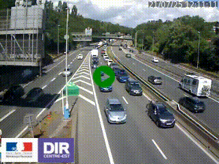 Caméra autoroute sur A6 - Valvert, près de Lyon, en direction de Paris, à hauteur de la sortie 36 Porte du Valvert