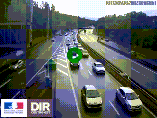Caméra autoroute sur A6 - Valvert, près de Lyon, en direction de Paris, à hauteur de la sortie 36 Porte du Valvert