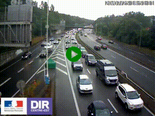 Caméra autoroute sur A6 - Valvert, près de Lyon, en direction de Paris, à hauteur de la sortie 36 Porte du Valvert