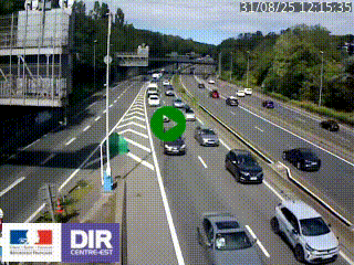Caméra autoroute sur A6 - Valvert, près de Lyon, en direction de Paris, à hauteur de la sortie 36 Porte du Valvert