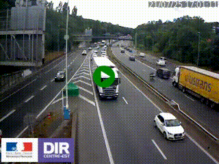 Caméra autoroute sur A6 - Valvert, près de Lyon, en direction de Paris, à hauteur de la sortie 36 Porte du Valvert
