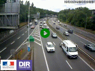 Caméra autoroute sur A6 - Valvert, près de Lyon, en direction de Paris, à hauteur de la sortie 36 Porte du Valvert