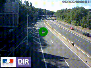 Caméra autoroute sur A6 - Valvert, près de Lyon, en direction de Paris, à hauteur de la sortie 36 Porte du Valvert