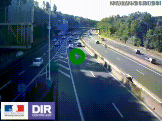 Caméra autoroute sur A6 - Valvert, près de Lyon, en direction de Paris, à hauteur de la sortie 36 Porte du Valvert