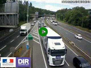 Caméra autoroute sur A6 - Valvert, près de Lyon, en direction de Paris, à hauteur de la sortie 36 Porte du Valvert