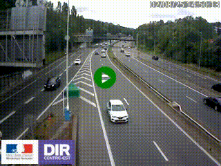 Caméra autoroute sur A6 - Valvert, près de Lyon, en direction de Paris, à hauteur de la sortie 36 Porte du Valvert