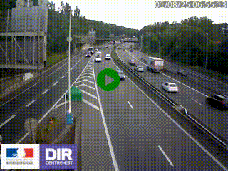 Caméra autoroute sur A6 - Valvert, près de Lyon, en direction de Paris, à hauteur de la sortie 36 Porte du Valvert