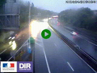 Caméra autoroute sur A6 - Valvert, près de Lyon, en direction de Paris, à hauteur de la sortie 36 Porte du Valvert