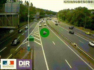 Caméra autoroute sur A6 - Valvert, près de Lyon, en direction de Paris, à hauteur de la sortie 36 Porte du Valvert