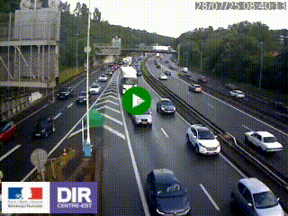 Caméra autoroute sur A6 - Valvert, près de Lyon, en direction de Paris, à hauteur de la sortie 36 Porte du Valvert