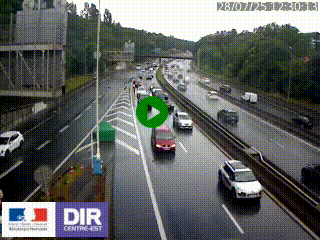 Caméra autoroute sur A6 - Valvert, près de Lyon, en direction de Paris, à hauteur de la sortie 36 Porte du Valvert