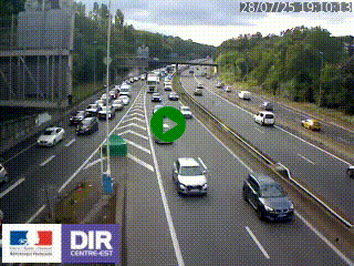 Caméra autoroute sur A6 - Valvert, près de Lyon, en direction de Paris, à hauteur de la sortie 36 Porte du Valvert
