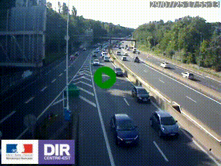 Caméra autoroute sur A6 - Valvert, près de Lyon, en direction de Paris, à hauteur de la sortie 36 Porte du Valvert