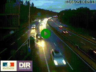 Caméra autoroute sur A6 - Valvert, près de Lyon, en direction de Paris, à hauteur de la sortie 36 Porte du Valvert