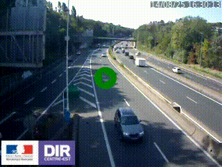 Caméra autoroute sur A6 - Valvert, près de Lyon, en direction de Paris, à hauteur de la sortie 36 Porte du Valvert