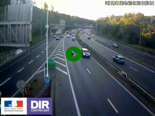 Caméra autoroute sur A6 - Valvert, près de Lyon, en direction de Paris, à hauteur de la sortie 36 Porte du Valvert