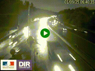 Caméra autoroute sur A6 - Valvert, près de Lyon, en direction de Paris, à hauteur de la sortie 36 Porte du Valvert