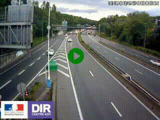 Caméra autoroute sur A6 - Valvert, près de Lyon, en direction de Paris, à hauteur de la sortie 36 Porte du Valvert